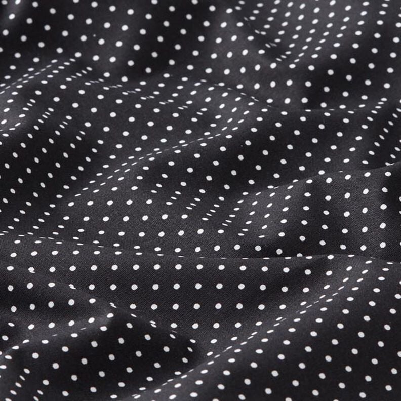 Bomullspoplin Små prickar – svart/vit,  image number 2
