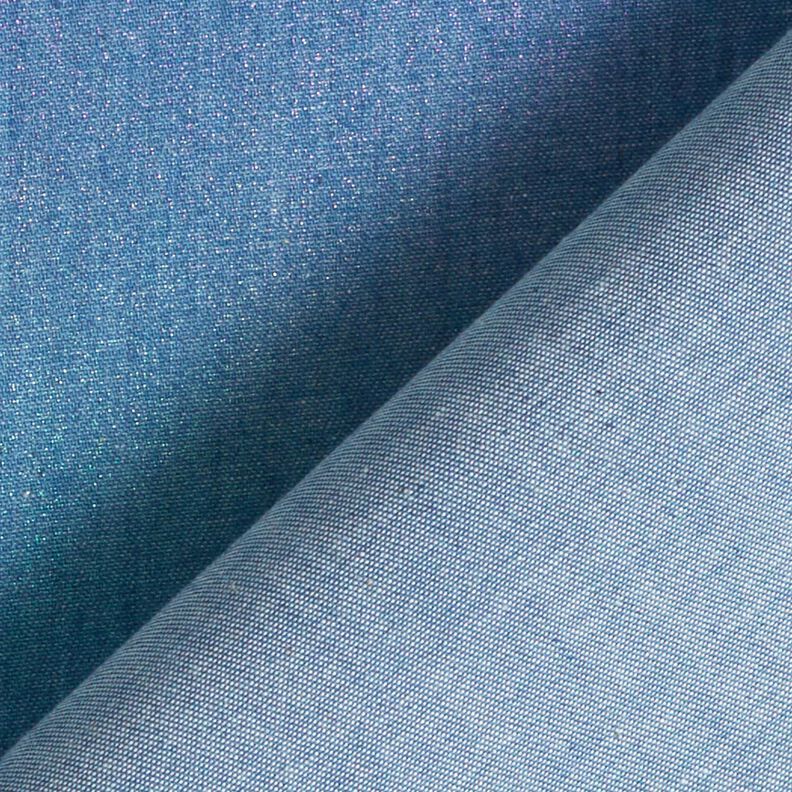 Chambray Regnbågsskimmer Folietryck | Poppy Fabrics – jeansblå/färgmix,  image number 4
