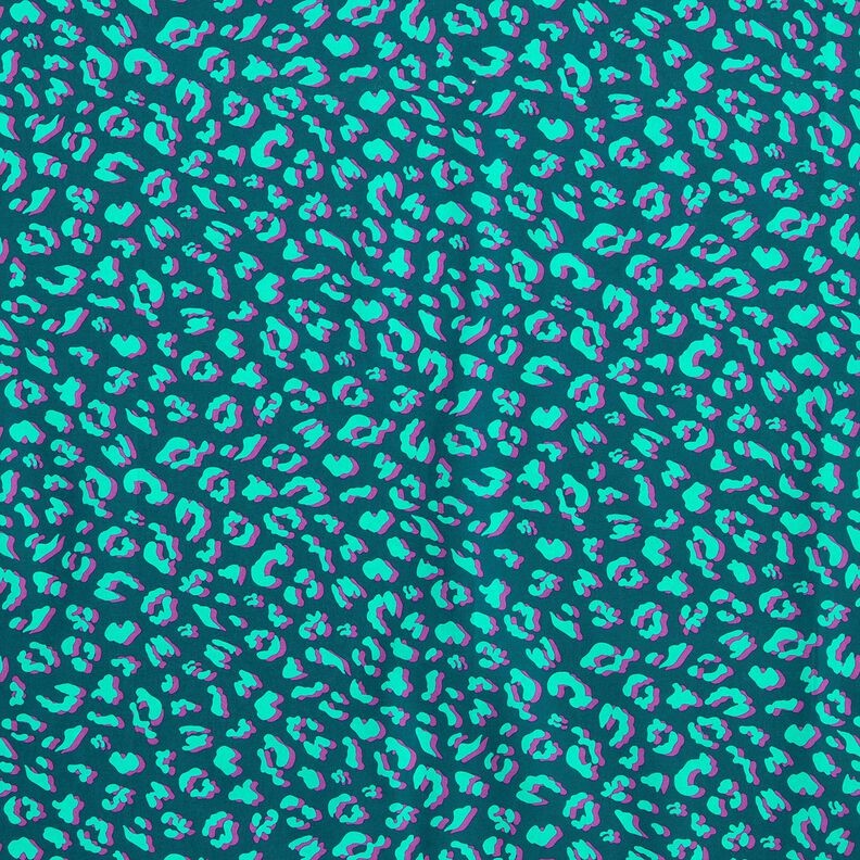 Behandlad bomull Abstrakt Lejon | Poppy Fabrics – petrol/lila, image number 1