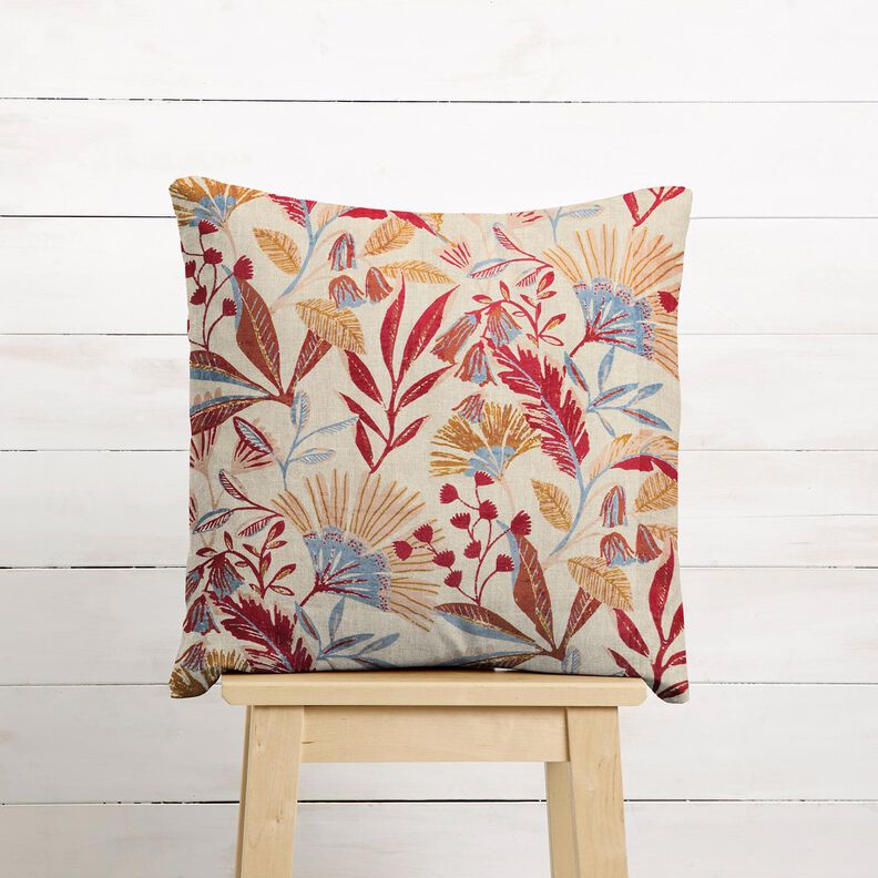 Dekorationstyg Halvpanama flora &ndash; natur/b&auml;r,  image number 8