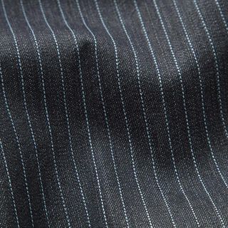Kraftig denim - Kritstrecksränder – nattblå, 