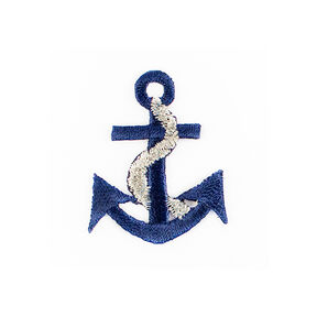 Tygmärke Ankare [ 4 x 3,2 cm ] – silver/blå, 