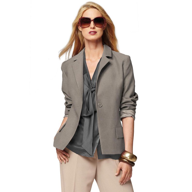 Bi-stretch gabardin – mörk gråbrun,  image number 6