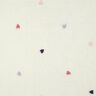 Teddyplysch broderade hjärtan | Poppy Fabrics – elfenbensvit/rose,  thumbnail number 1