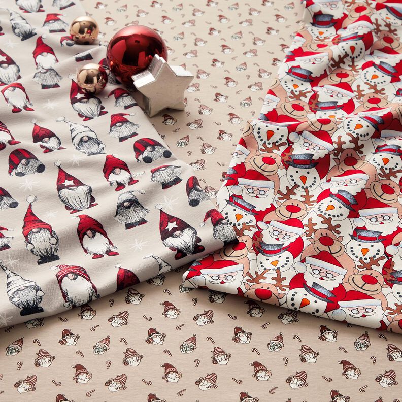 French Terry Sommarsweat Julnissar – ljus gråbrun,  image number 5