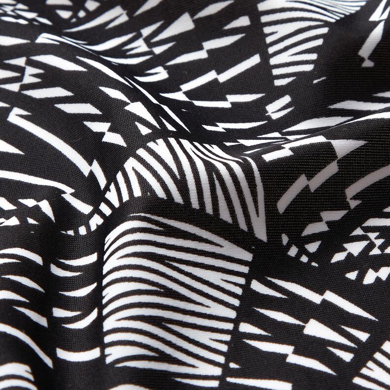 Baddräktstyg med abstrakt grafiskt mönster – svart/vit,  image number 2