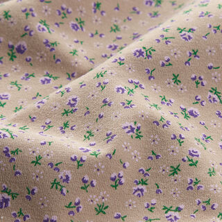 Bomullsjersey Millefleur – mörkbeige, 