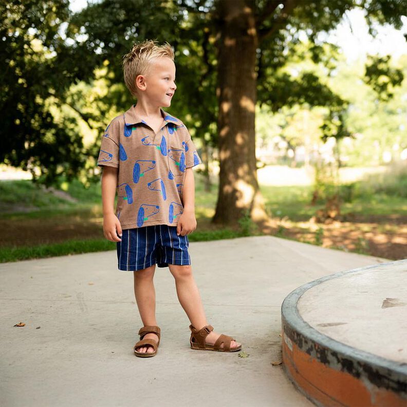 Bomullsjersey hundar | Poppy Fabrics &ndash; ljusbrun/kungsbl&aring;,  image number 6