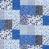Bomullstyg Kretong Patchwork-utseende – vit/blå,  thumbnail number 1