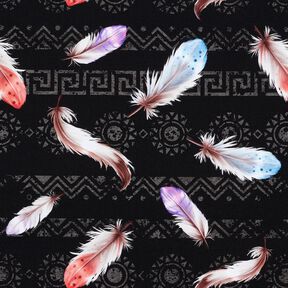 French Terry boho-fjädrar | Glitzerpüppi  – svart/hummer,  French Terry boho-fjädrar | Glitzerpüppi  – svart/hummer,