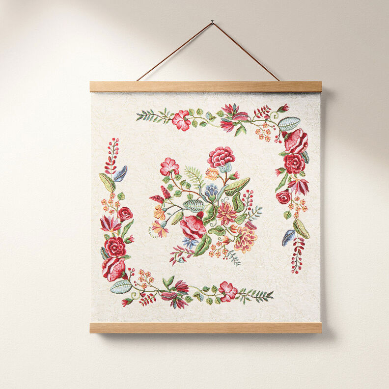 Dekoration Gobeläng Romantiskt blommotiv – ljusbeige,  image number 6