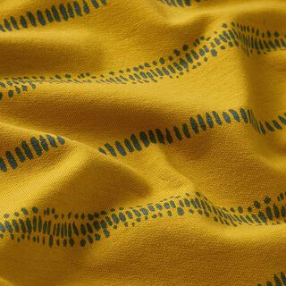 French Terry Sommarsweatshirt Streckade linjer – senap, 