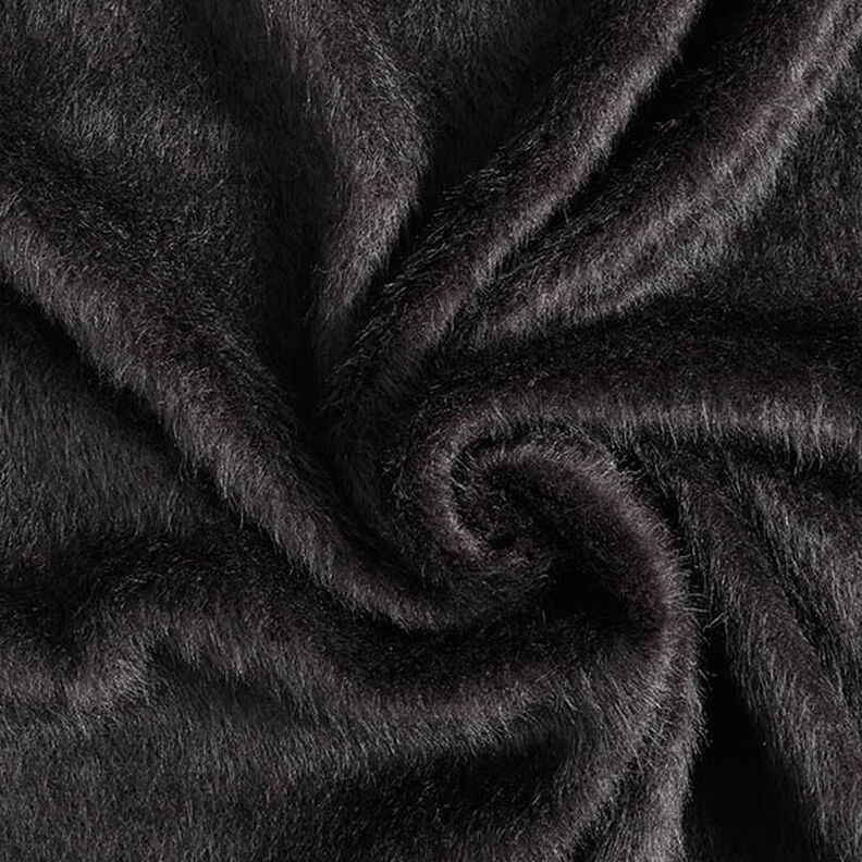 Fluffigt stickat kapptyg enfärgat – svart,  image number 1