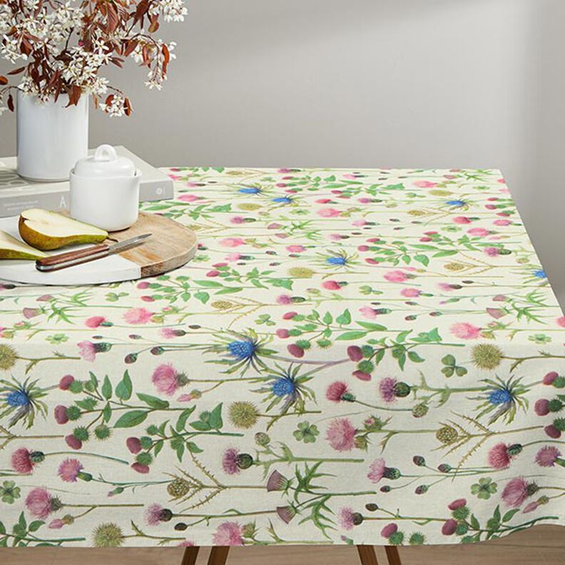 Dekorationstyg Halvpanama tistlar – pinjegrön/natur,  image number 8