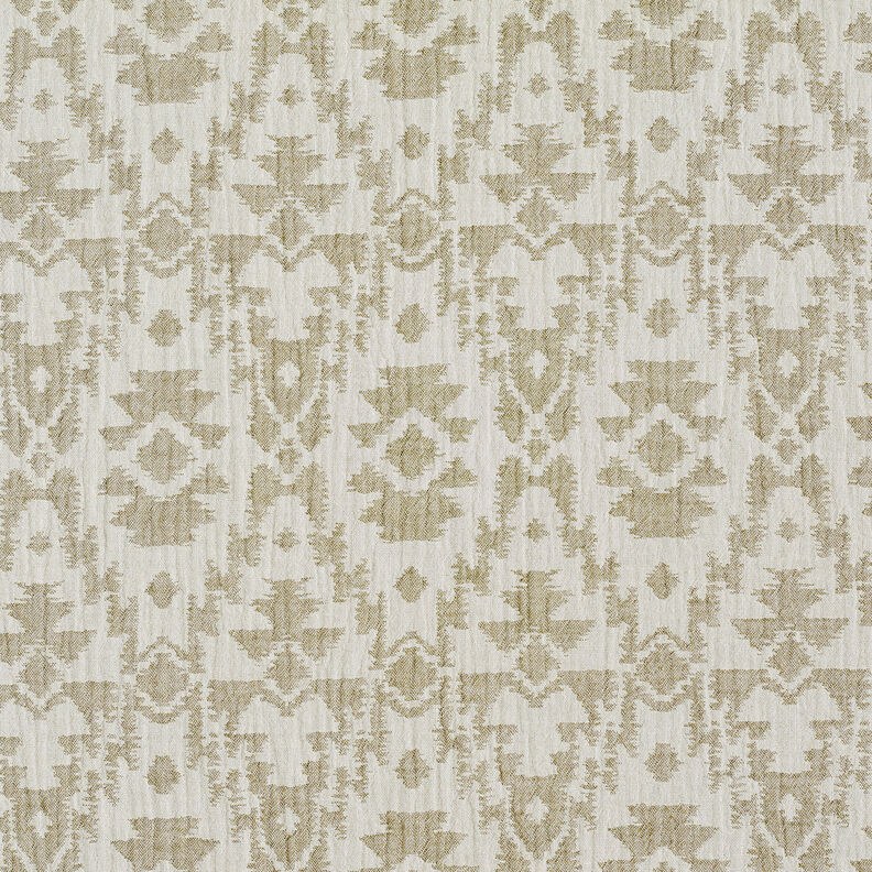 Muslin/Dubbel-krinkelväv Jacquard-Aztekmönster | by Poppy ljus kaki/dimgrå, image number 1