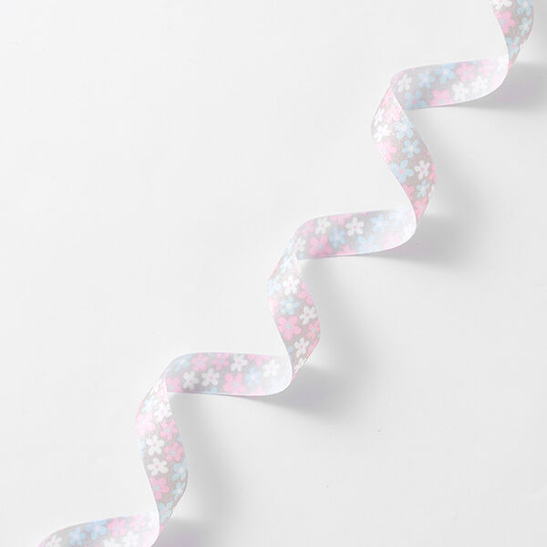 Satinband Blommor – grått/rosa, image number 1