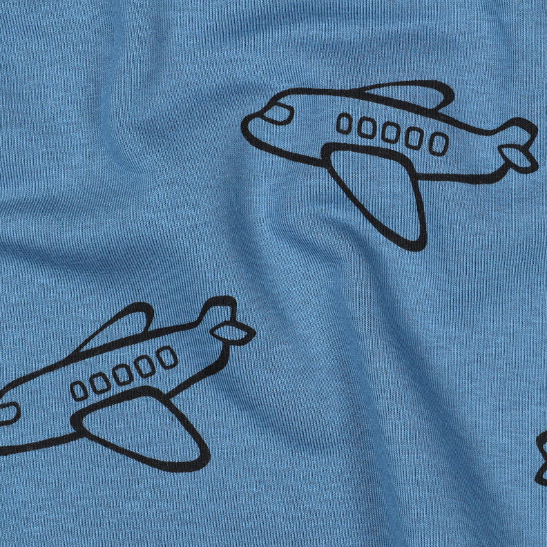 Sweatshirt Ruggad flygplan | Poppy Fabrics – jeansblå,  image number 2