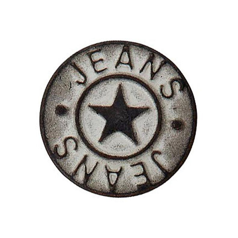 Jeanspatentknapp Stjärna – antique silver metallic,  image number 1