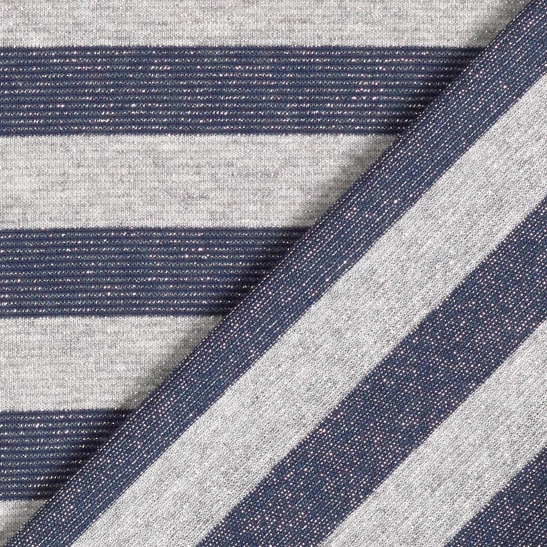 Jersey glitter horisontella ränder – ljusgrått/marinblått,  image number 5