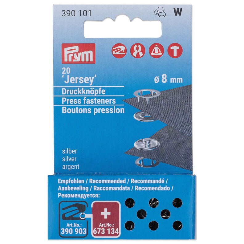 Jersey tryckknappar påfyllnadskit [20 stycken | Ø 8 mm] | Prym – silvermetallic,  image number 1