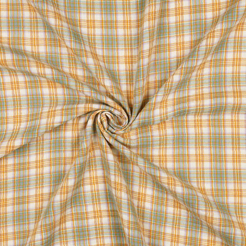 Muslin/Dubbel-krinkelväv Check | Poppy Fabrics – currygul/salvia,  image number 3