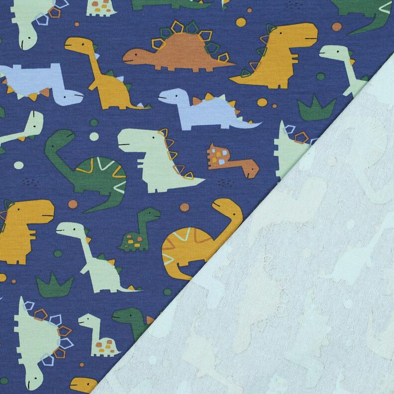 Sommarsweat dinosaurier | Poppy Fabrics – indigo/ljusblå, image number 4