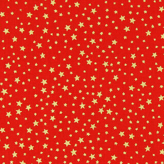 Bomullstyg Kretong Julinspirerad stjärnhimmel liten – rött/guld, 