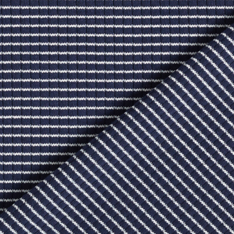 Ribbad jersey miniränder – marinblått/vit,  image number 5