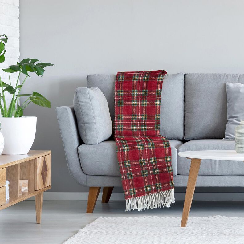 Mysfleece klassiska rutor – mörkröd/grangrön,  image number 5