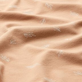 Bomullsjersey blad – ljusbrun, 