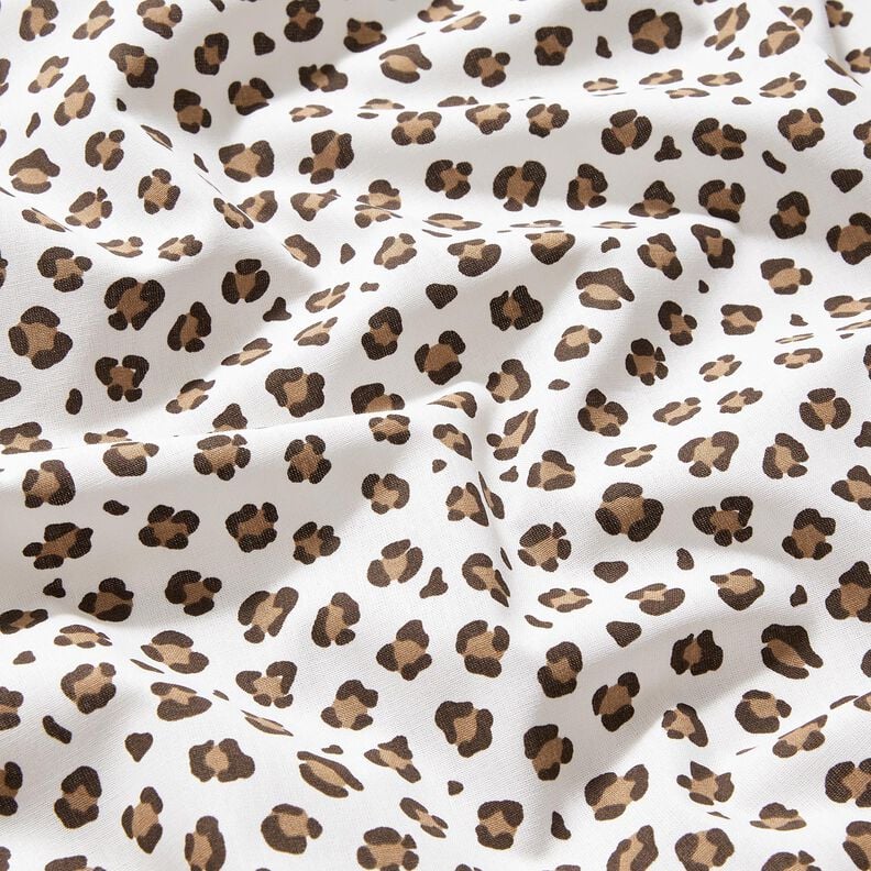 Bomullspoplin leopardm&ouml;nster &ndash; elfenbensvit/r&aring;djursbrun,  image number 2