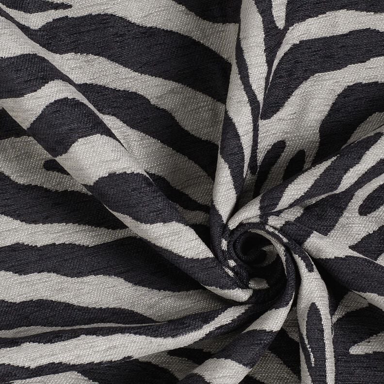 Stoppningstyg Jacquard zebra – svart/grå,  image number 3