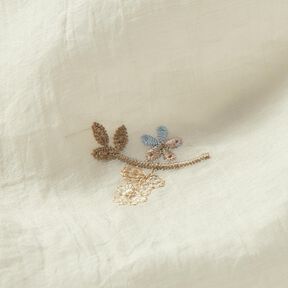 Krinkel Voile blombroderi – yllevit/ljusbrun, 