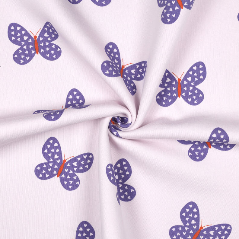 Sweatshirt Ruggad stora fjärilar | Poppy Fabrics – pastellfläder/blålila,  image number 3