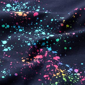 Bomullsjersey färgglada färgstänk | Glitzerpüppi – marinblått/färgmix, 