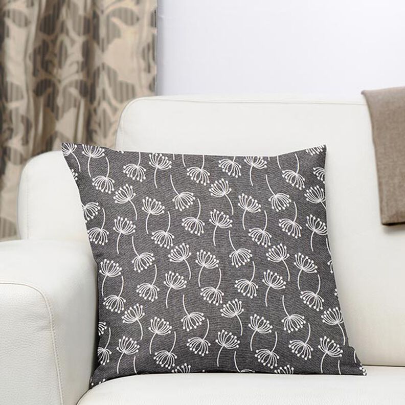 Möbeltyg Jacquard Maskrosor – grått,  image number 6