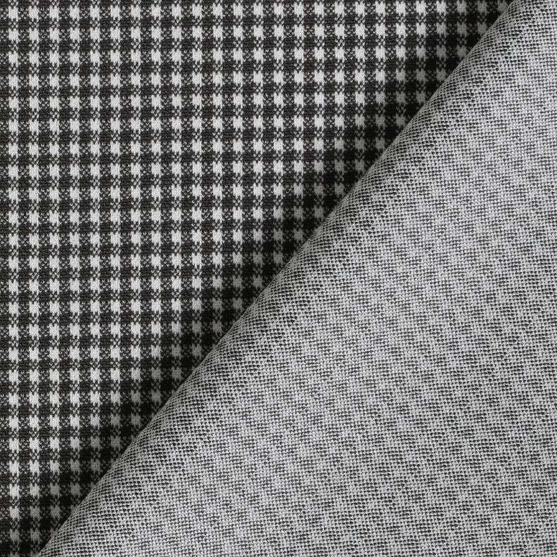 Stickad jacquard små pepitarutigt – svart/vit,  image number 3