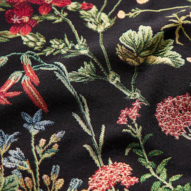 Dekorationstyg Gobeläng Blomsteräng – svart,  image number 2