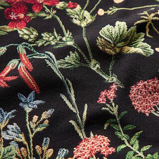 Dekorationstyg Gobeläng Blomsteräng – svart, 