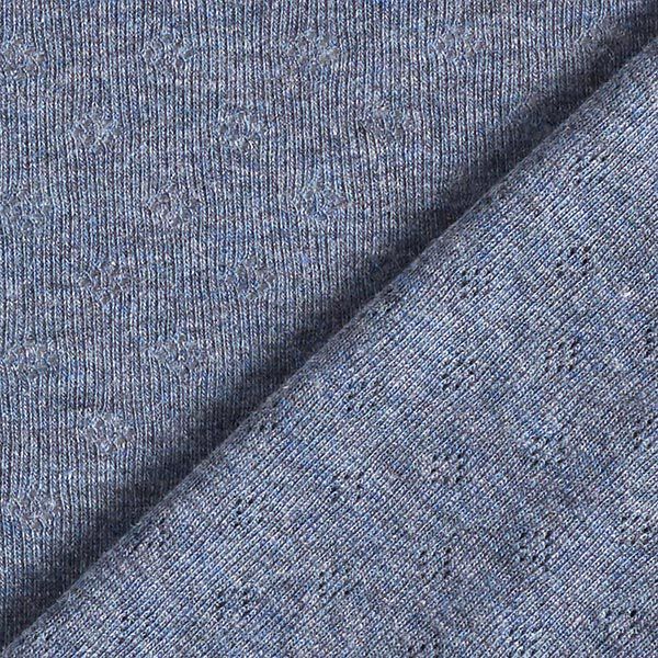 Finstickad jersey med hålmönster Melange – jeansblå,  image number 4