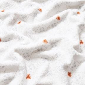 Mysfleece Diamanter och hjärtan – elfenbensvit/koppar, 