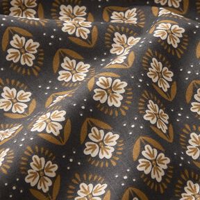 Bomullstyg Kretong blommigt kakel – granit, 