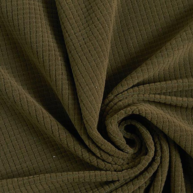 Strukturerad jersey små rutor – khaki, image number 1