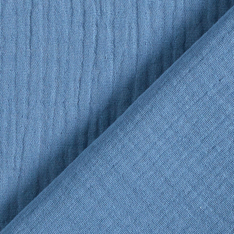 Muslin/Dubbel-krinkelväv – stålblått,  image number 4