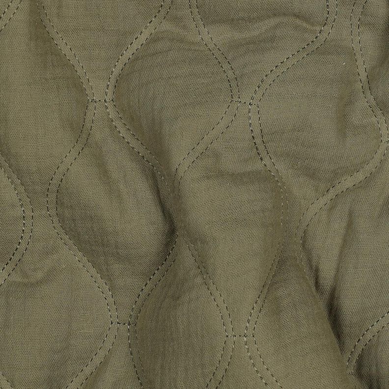 Quiltat tyg Muslin Vågor – ljus kaki, image number 2