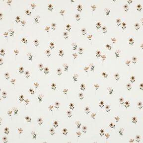Bomullsjersey Söta blommor Digitaltryck | Poppy Fabrics – elfenbensvit/karamell, 