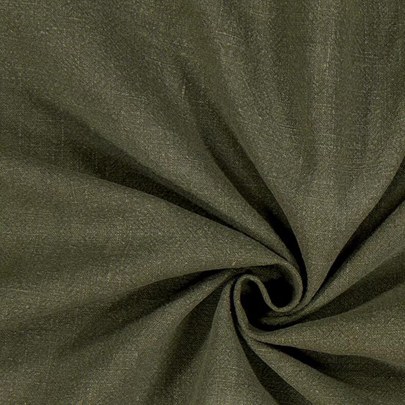 Linnetyg ramie mix stonewashed, kraftig kvalitet – mörk–oliv,  image number 1