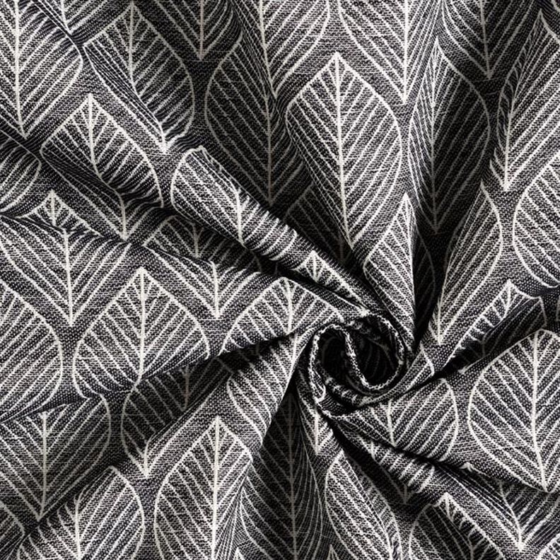 Dekorationstyg Jacquard Blad – antracit,  image number 4