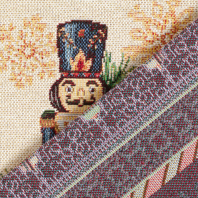 dekorationspanel Gobeläng Nötknäppare Duo – karminröd/ljusbeige, image number 4