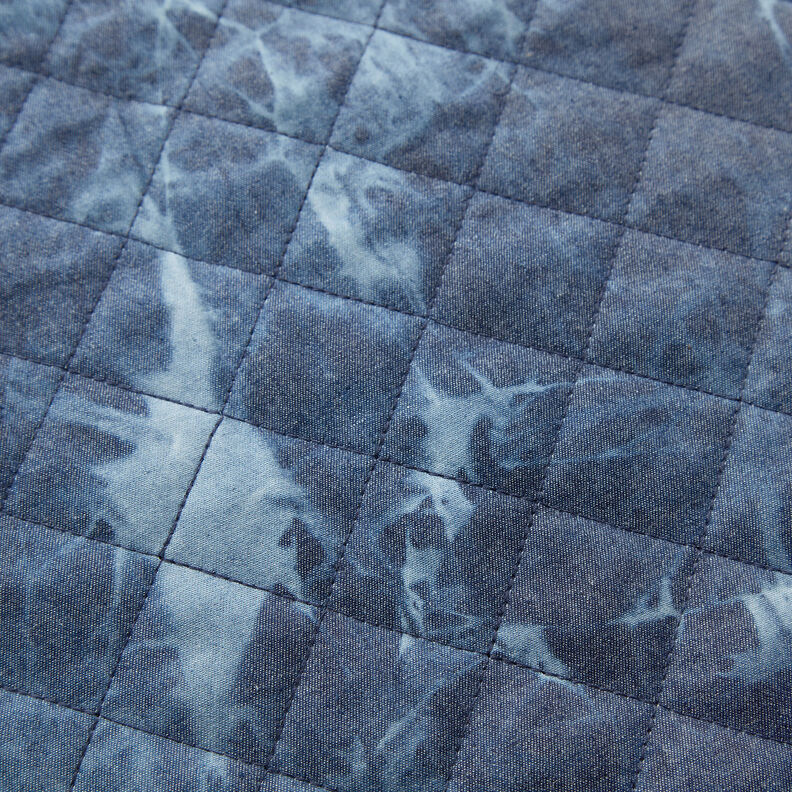quiltat tyg chambray batik – jeansblå,  image number 7